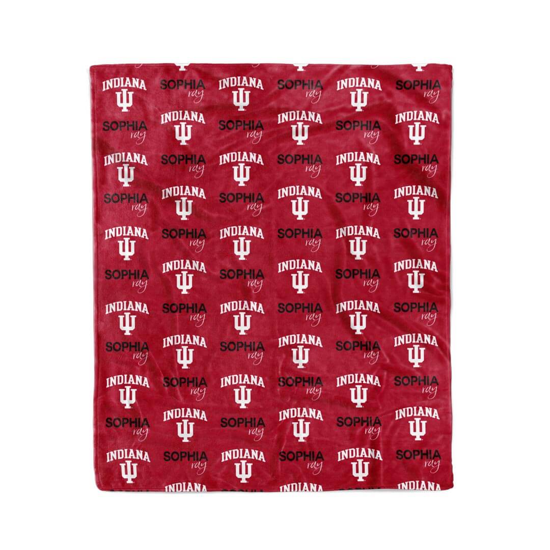 personalized kids blanket indiana university red