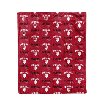 personalized kids blanket indiana university red