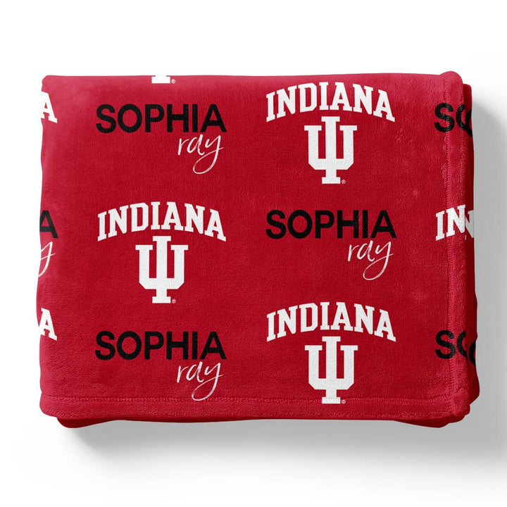 iu red personalized kids blanket 