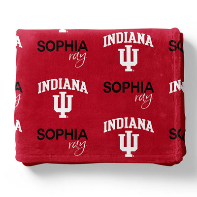 iu red personalized kids blanket 