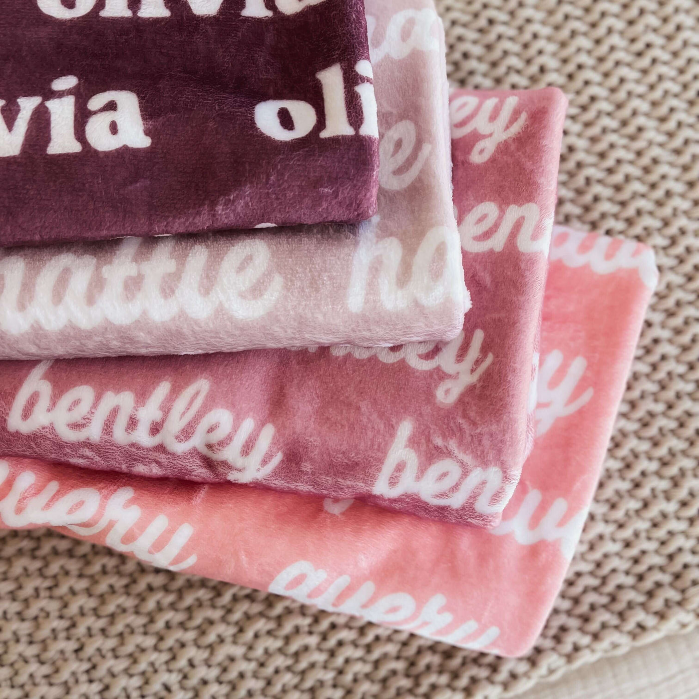 personalized color blanket pink 