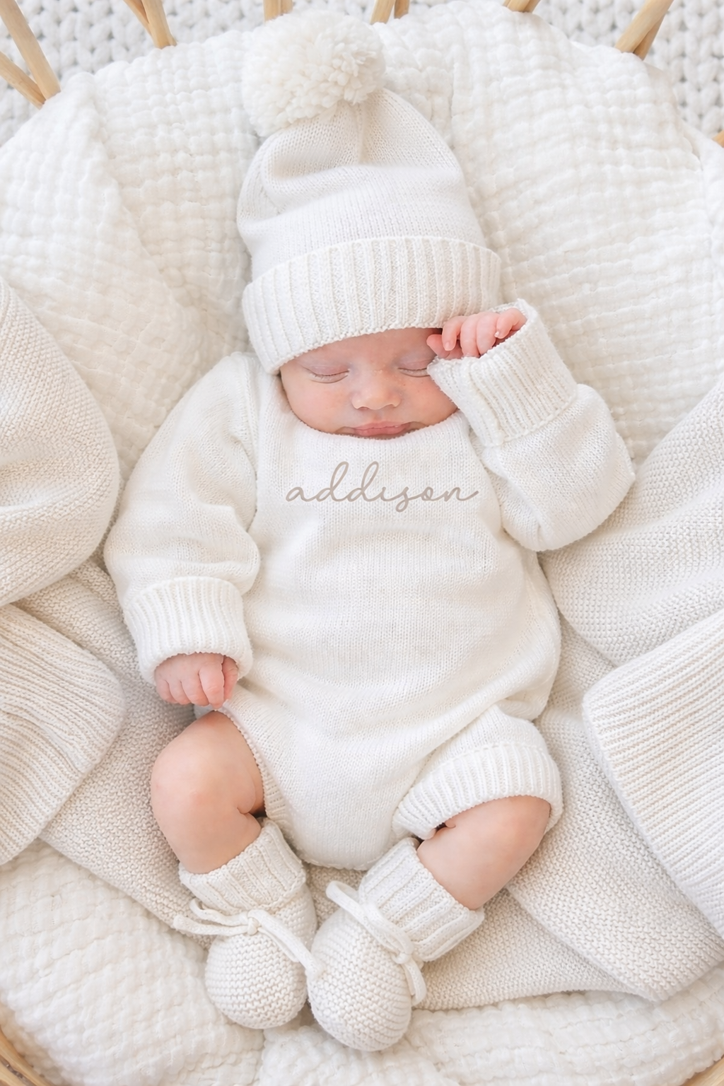 Personalized Printed Knit Sweater Bubble | Ivory