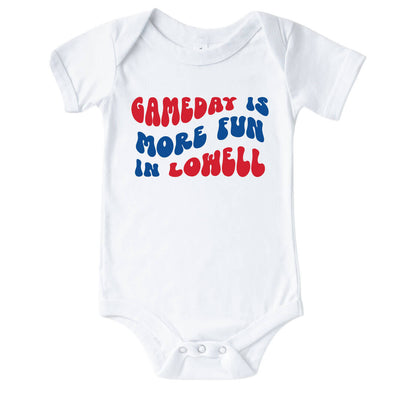 more fun in lowell graphic onesie 