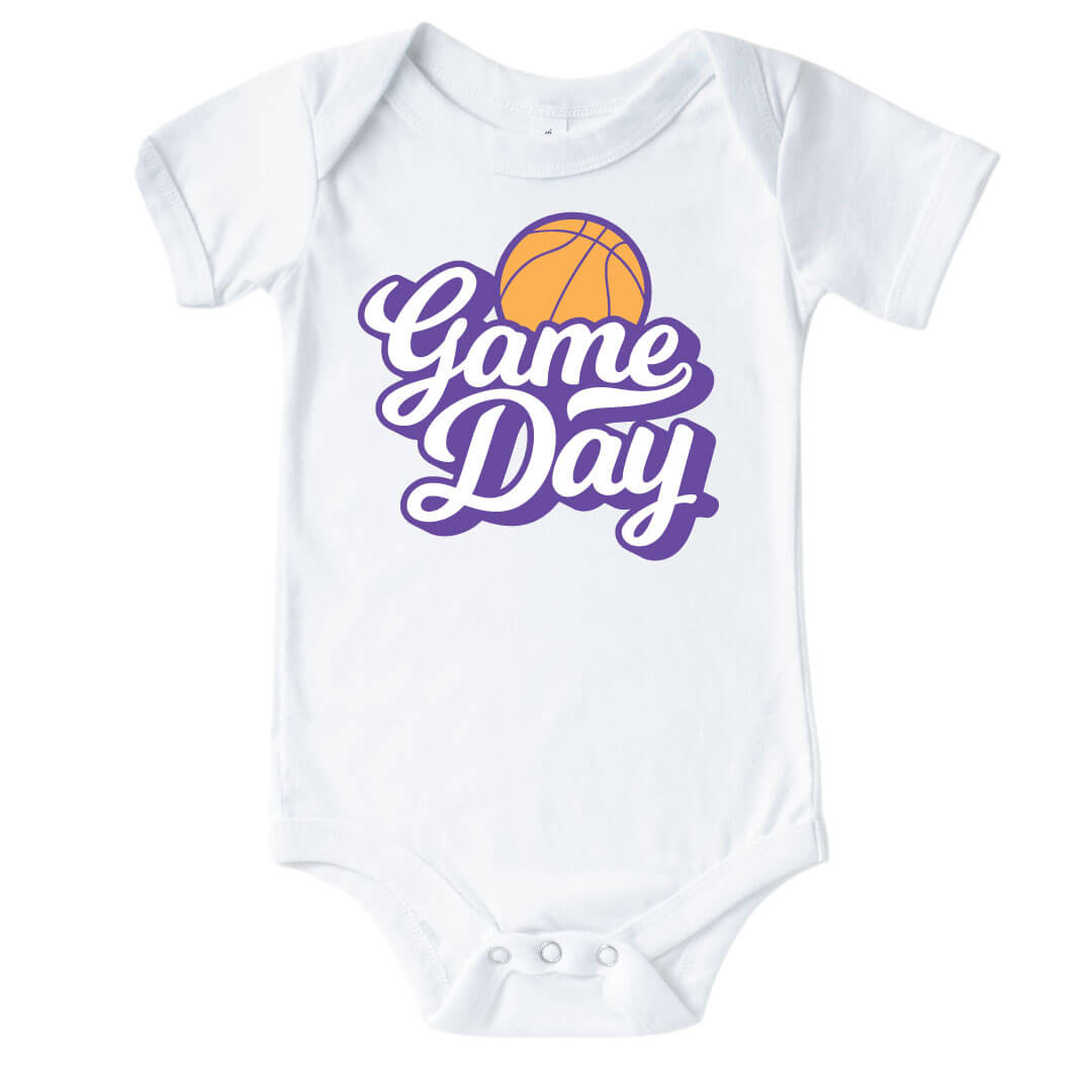 lsu game day graphic bodysuit for babies basketball