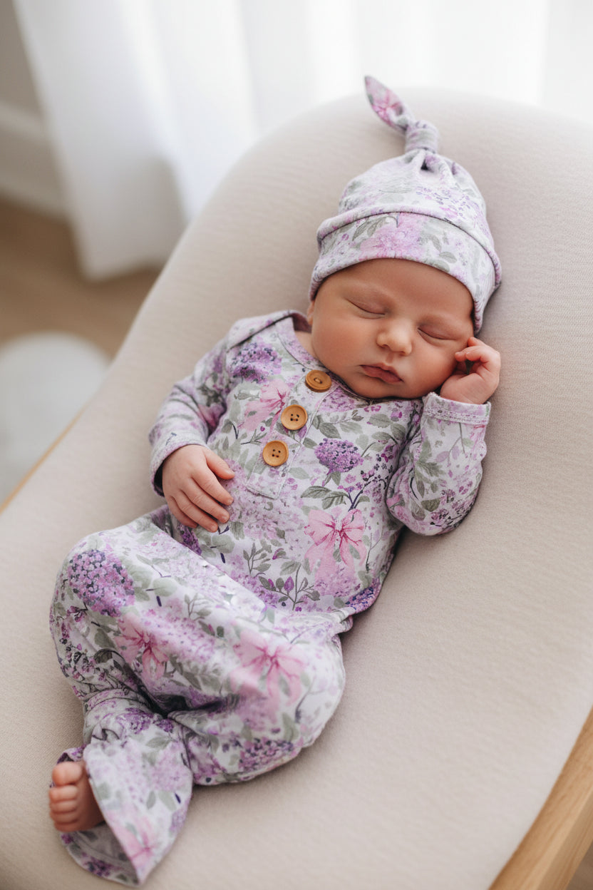 lavender lullaby knot gown for girls 