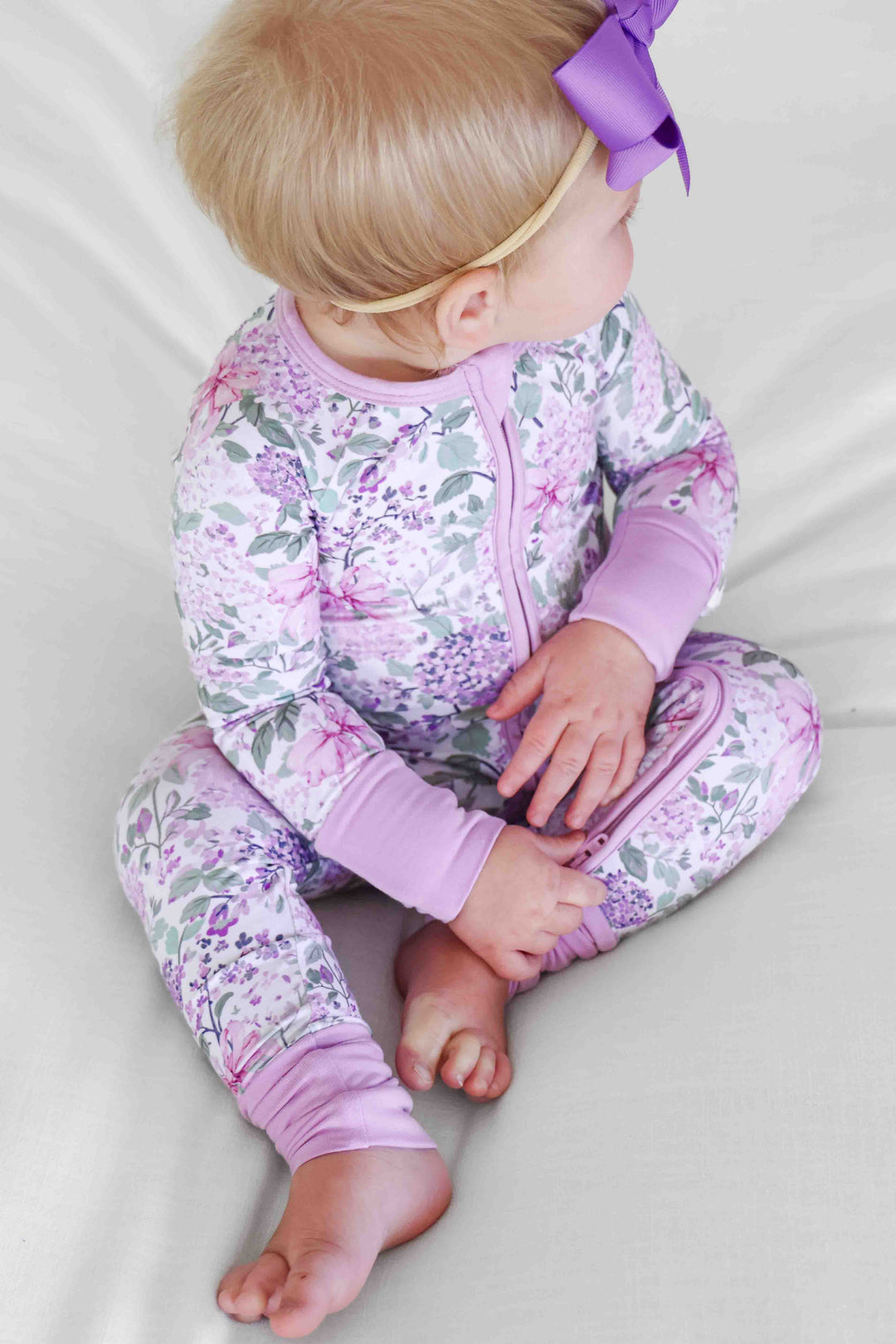 lavender lullaby convertible zip romper 