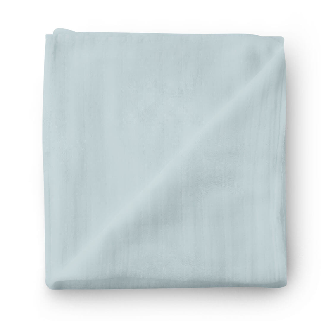 Solid Light Dusty Blue Bamboo Knit Swaddle Blanket