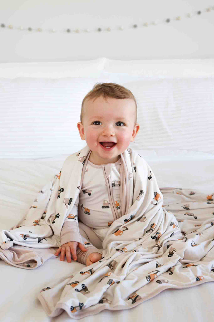 little builder bamboo blanket for boys