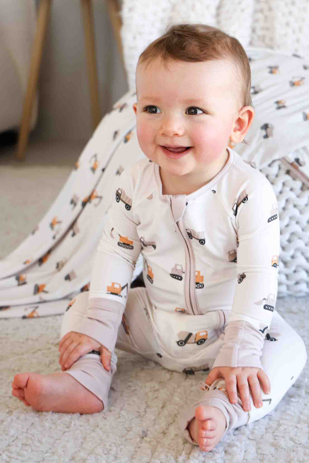 neutral convertible bamboo zip romper 