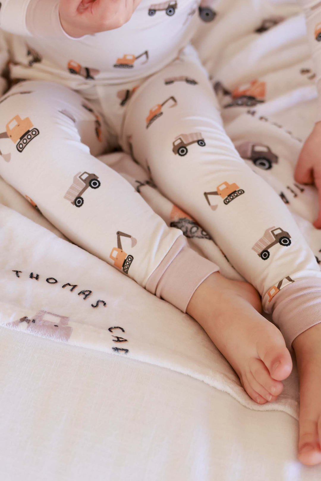 construction machine two piece pajama set for boys 