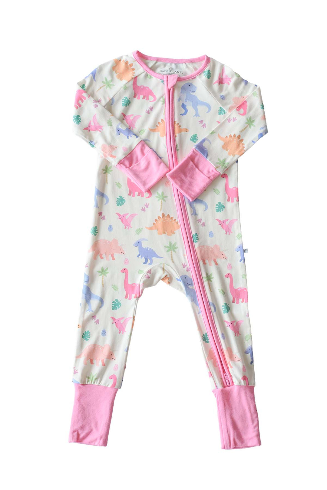bamboo viscose convertible zip romper pajama in little fossil pink