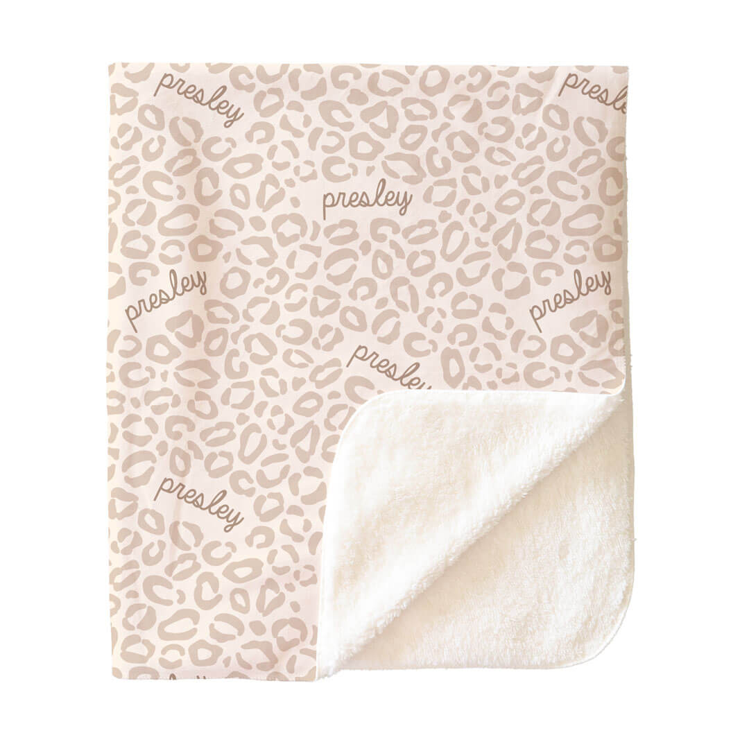 Lovely Leopard Personalized Kids Blanket