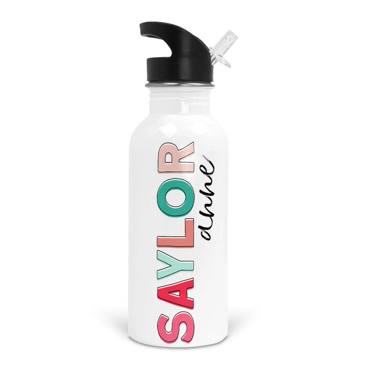 Personalized Kids Color Block Water Bottles