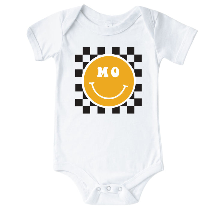 mu happy face graphic bodysuit for babies 