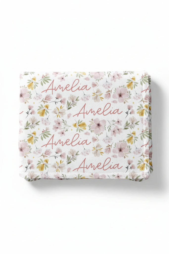 Maeves & Mustard Floral Personalized Blanket
