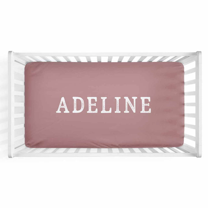 light dusty rose personalized changing pad cover 