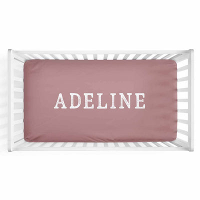 light dusty rose personalized changing pad cover 