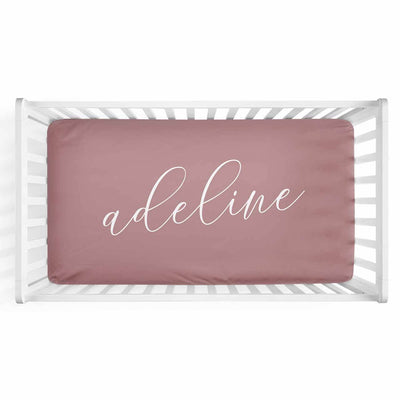 script personalized changing pad cover light dusty rose 