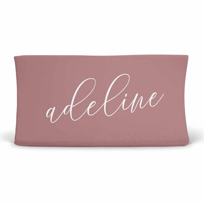 light dusty rose personalized changing pad cover