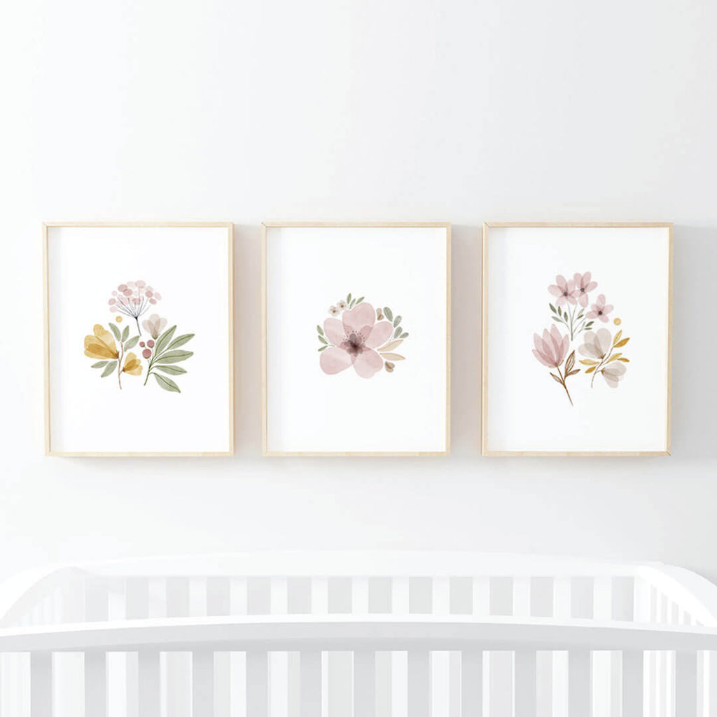 Maeves & Mustard Floral Bundled Digital Nursery Wall Art