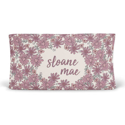 Maya's Moody Floral Personalized Changing Pad Cover