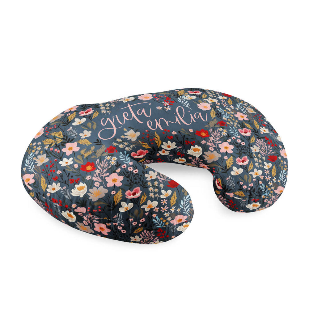 fall floral personalized nursing pillow cover for babies