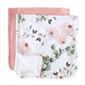 millie's pink floral burp cloth set 