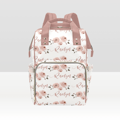 millie's dusty rose garden personalized diaper bag backpack