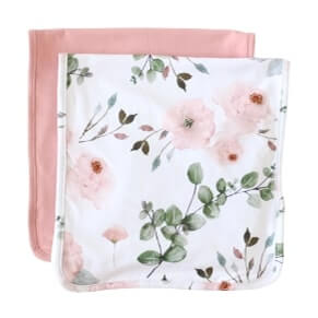 pink floral burp cloth set 