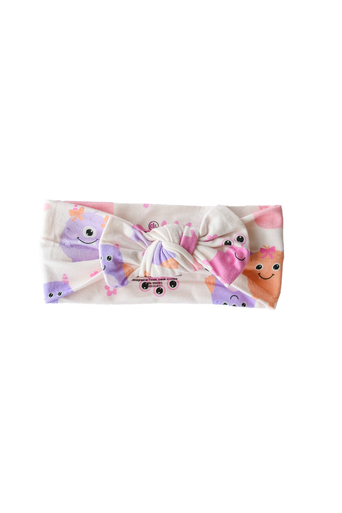 Knit Large Bow Headwrap | Mini Monsters Pink