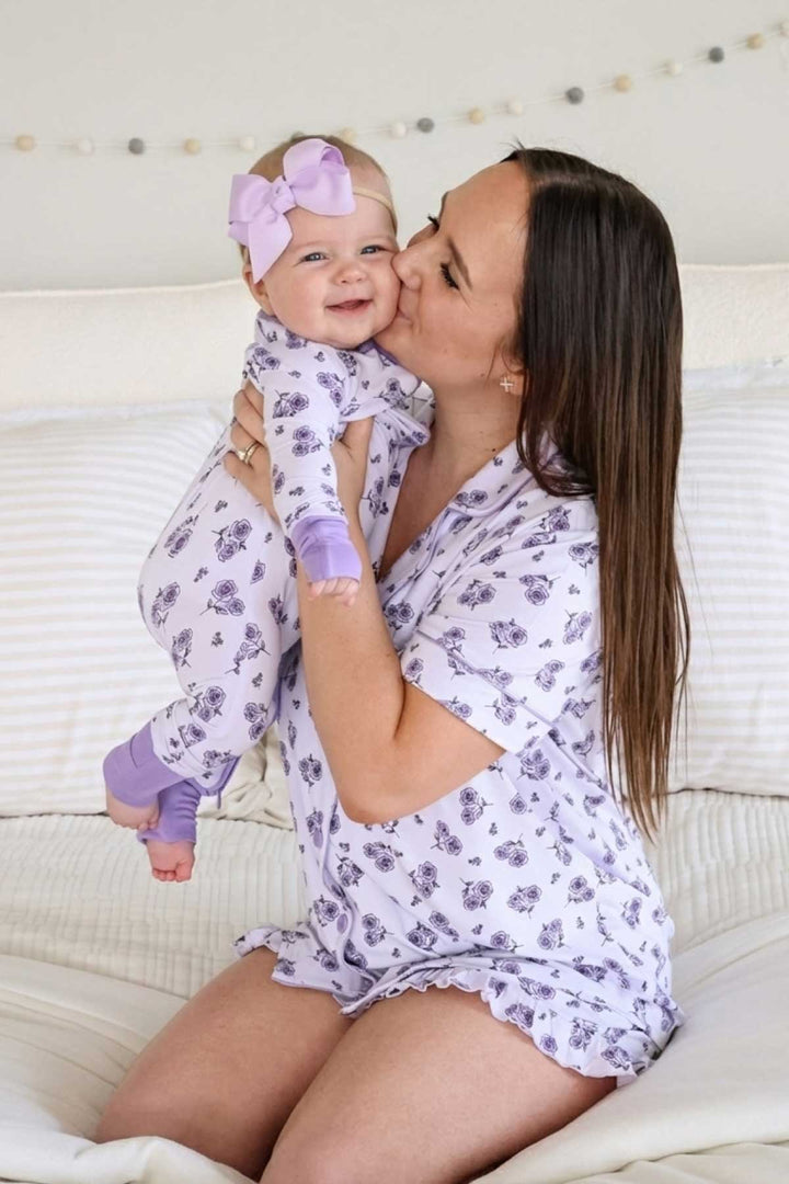 caden lane amethyst garden mommy and me women's two piece short lounge set