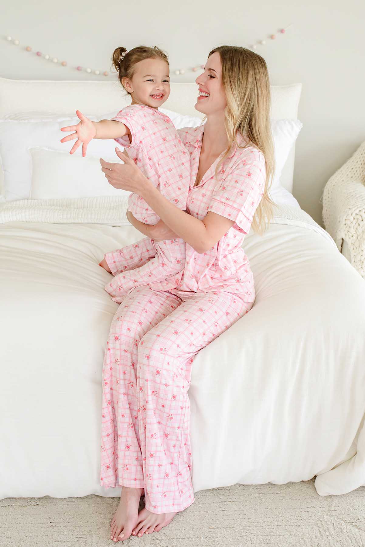 Women's Two Piece Bamboo Flare Lounge Set | Primrose Plaid