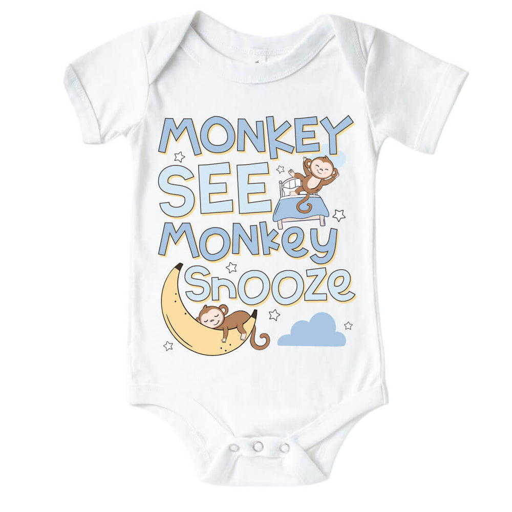 sleeping monkey graphic bodysuit for babies 