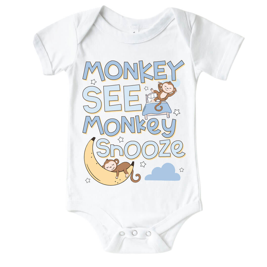 sleeping monkey graphic bodysuit for babies 