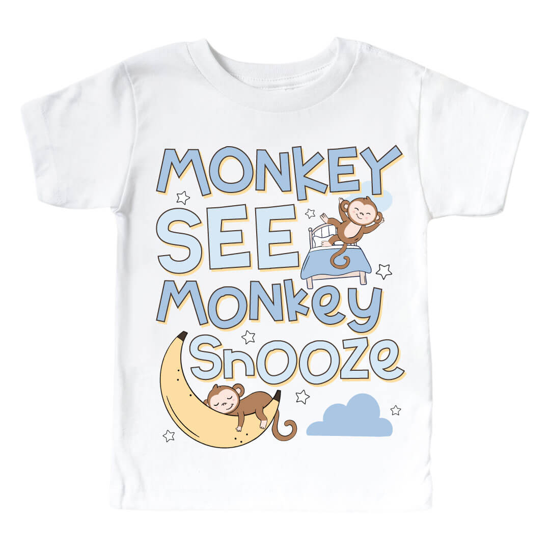 sleeping monkey graphic tee for kids