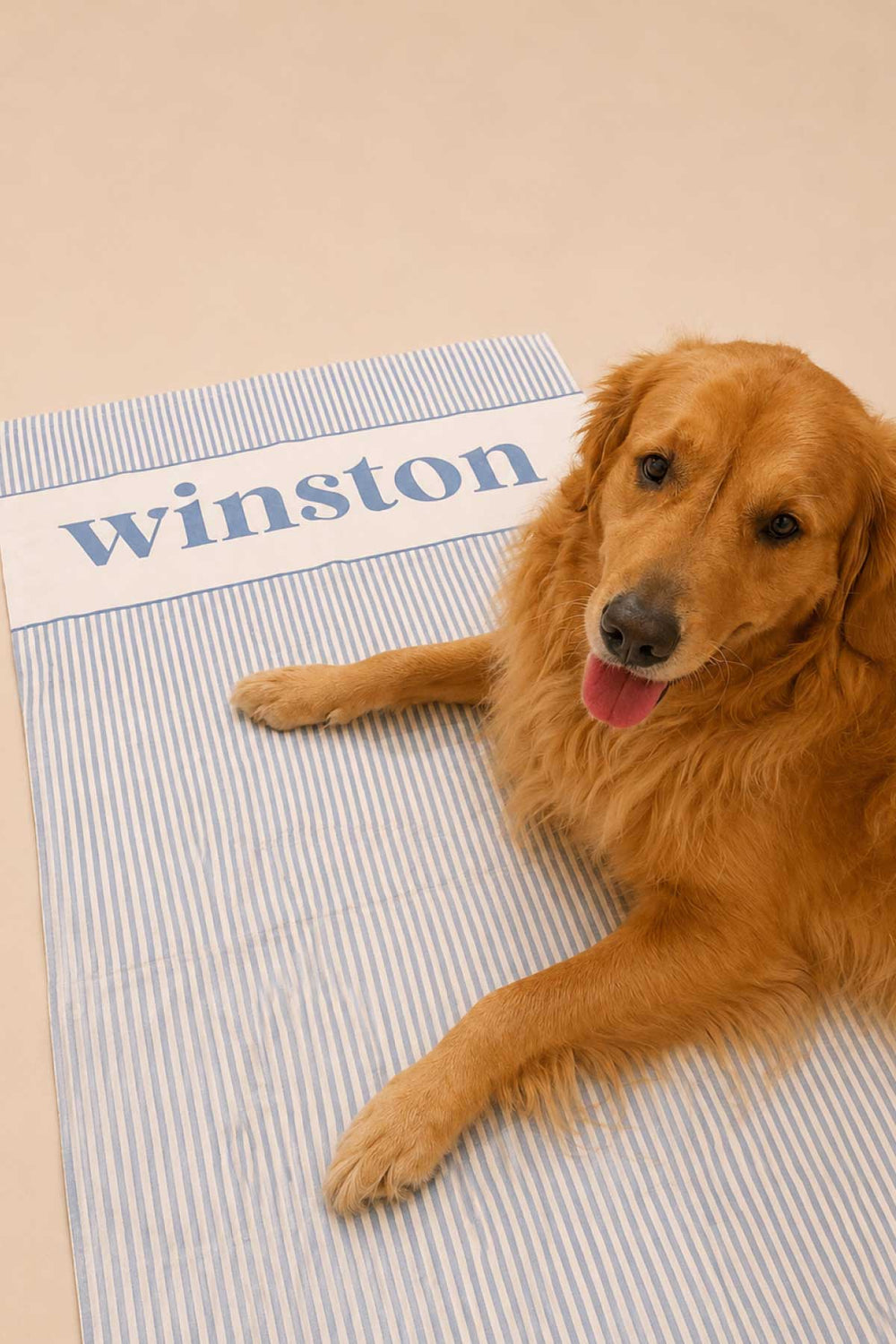 golden retriever on morning mist personalized towel