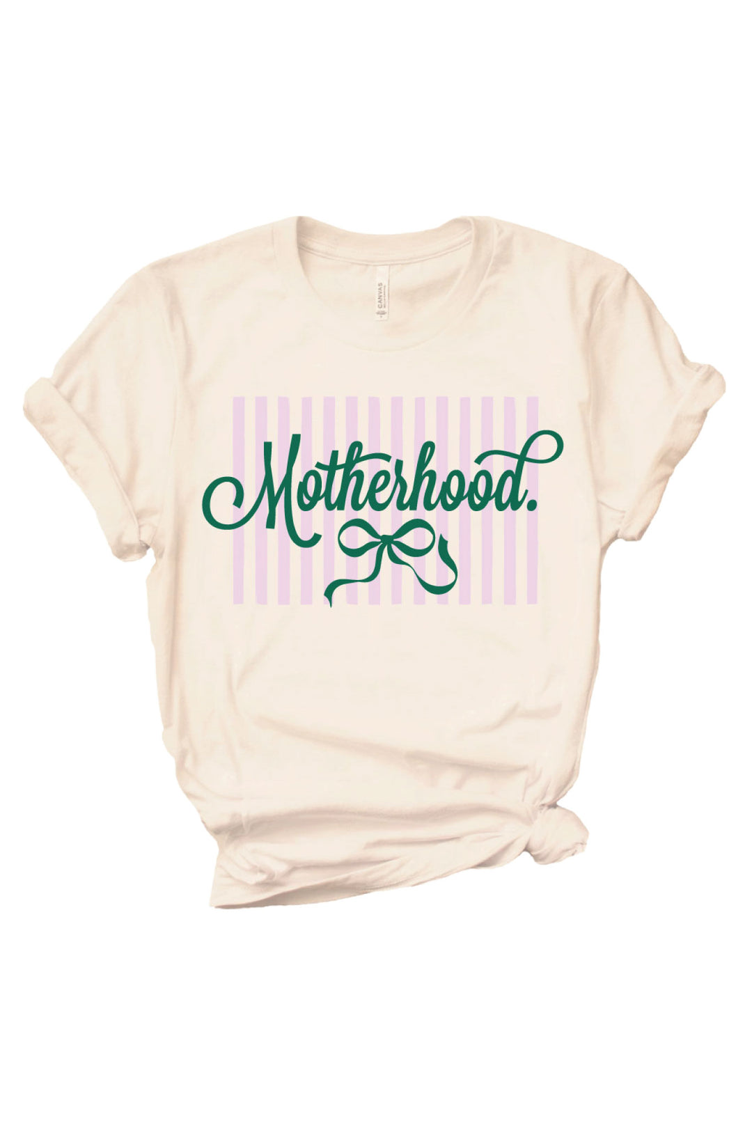 purple and green motherhood graphic tee