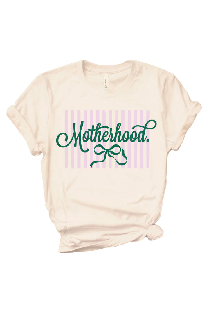 purple and green motherhood graphic tee