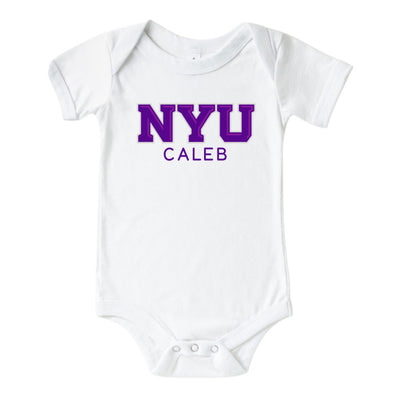 nyu personalized graphic bodysuit for babies
