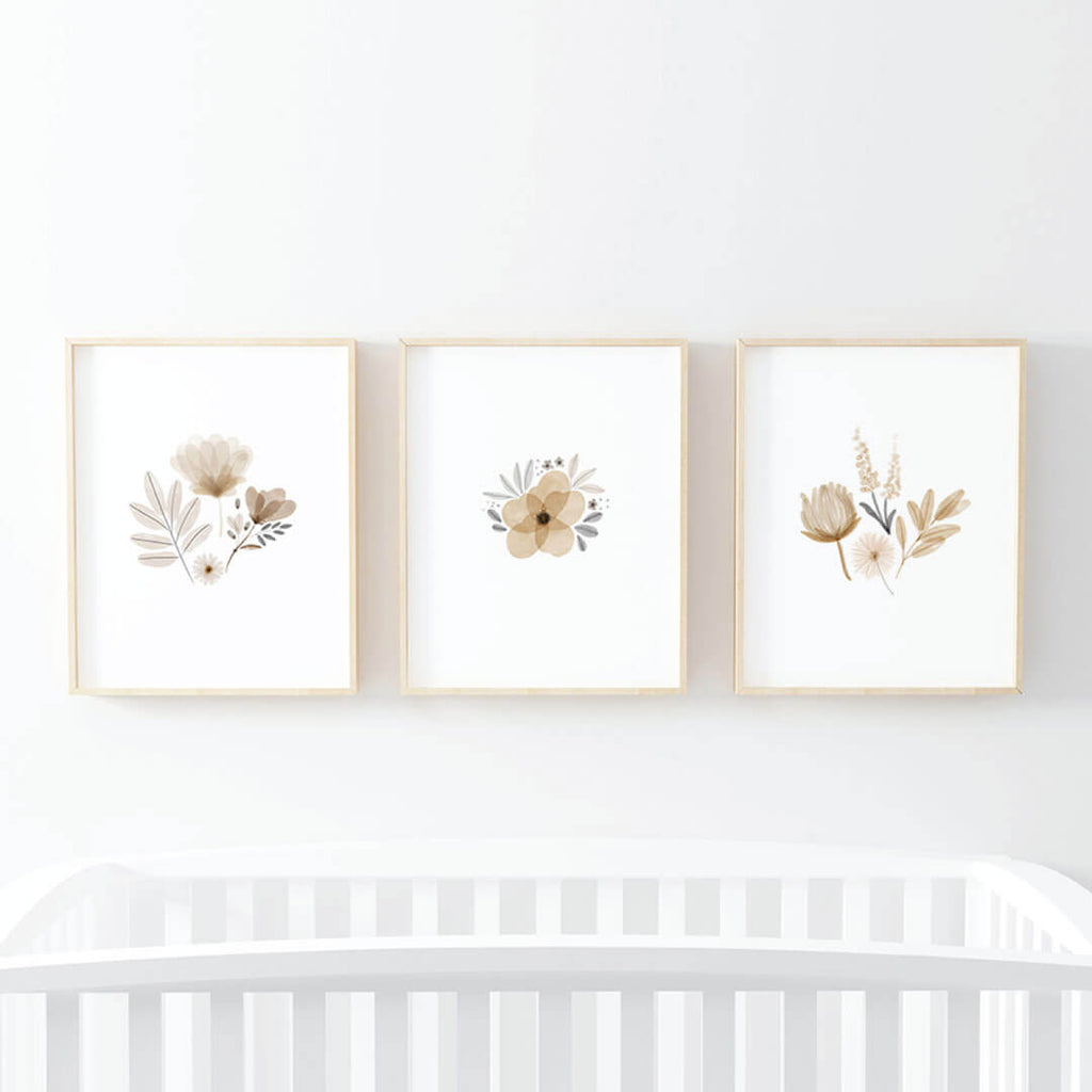 Navies Floral Bundled Digital Nursery Wall Art