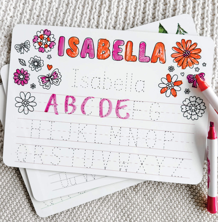 Kids Personalized Whiteboard | Floral Flutter