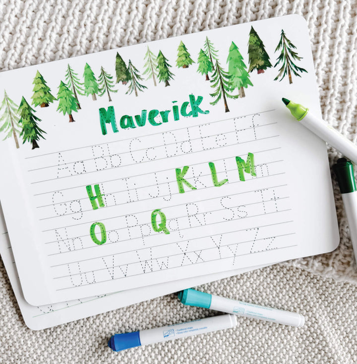 Kids Personalized Whiteboard | Woodland Alphabet