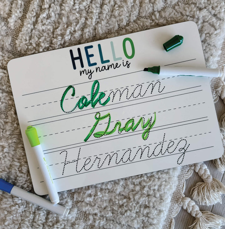 Kids Personalized Whiteboard | Hello My Name Is - All Boy