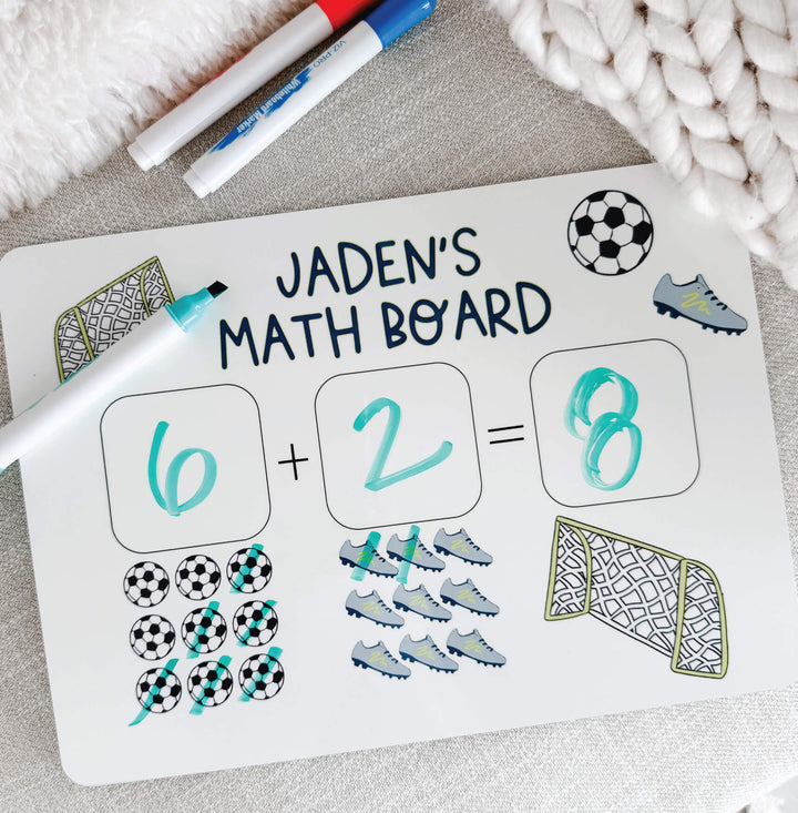 Kids Personalized Whiteboard | Soccer Star Green