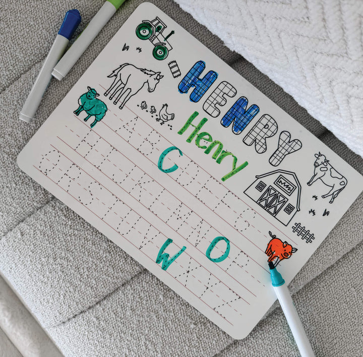 Kids Personalized Whiteboard | Barnyard Bash