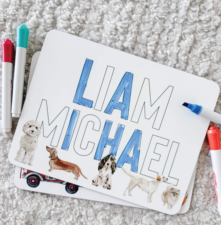 Kids Personalized Whiteboard | Puppy Love