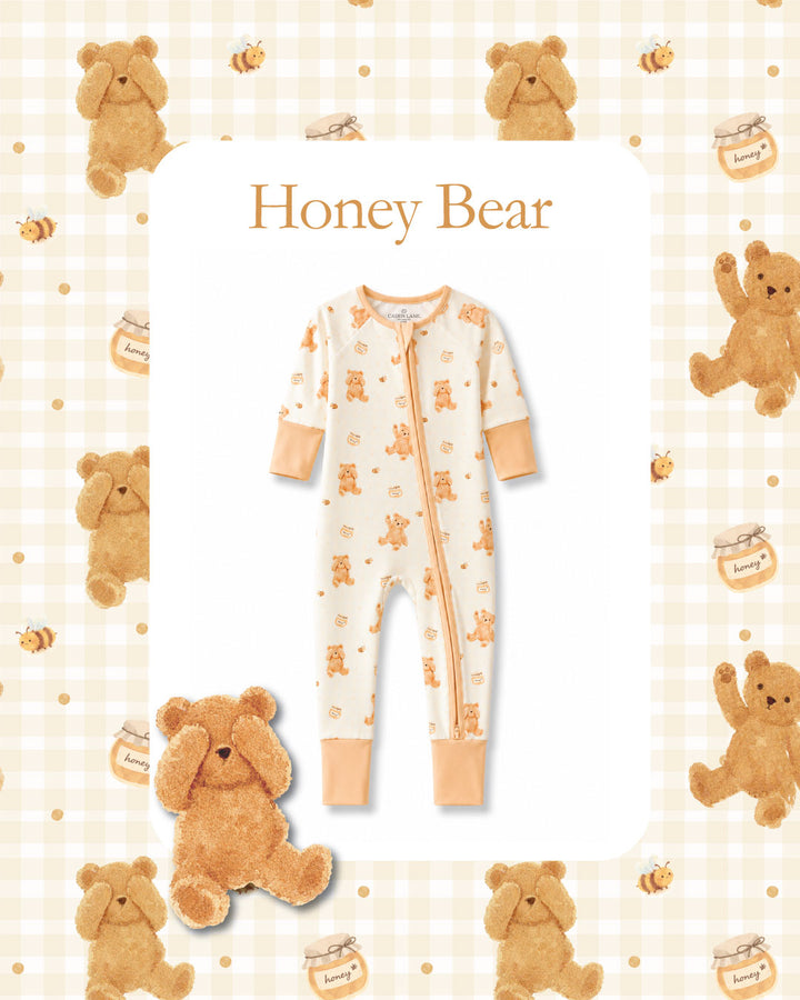 Convertible Bamboo Zip Romper | Honey Bear