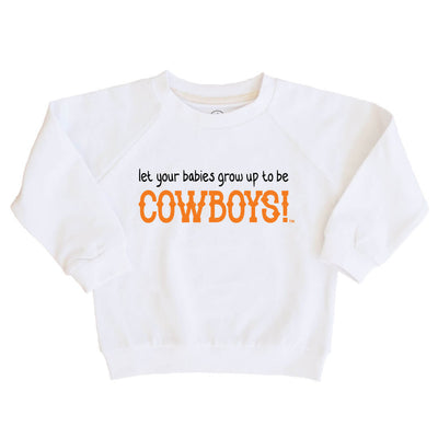 grow up to be cowboys kids graphic sweatshirt