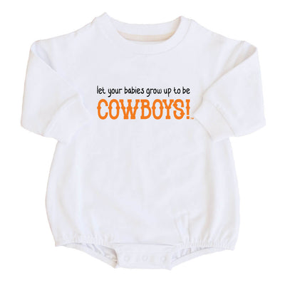 grow up to be cowboys sweatshirt bubble romper
