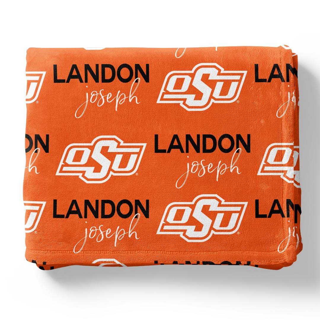 osu orange personalized kids blanket 